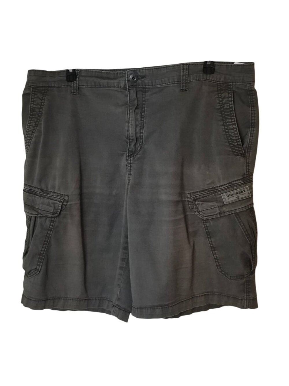 Unionbay Mens Cargo Shorts 42 Gray Pockets Distressed Comfortable Casual Outdoor